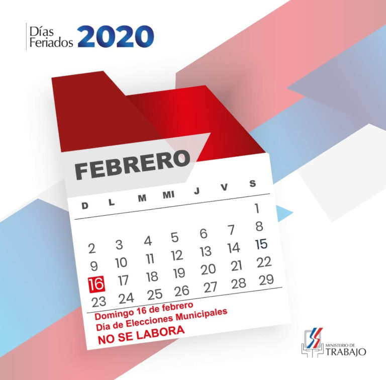 Ministerio de Trabajo informa domingo 16 de febrero  no se labora