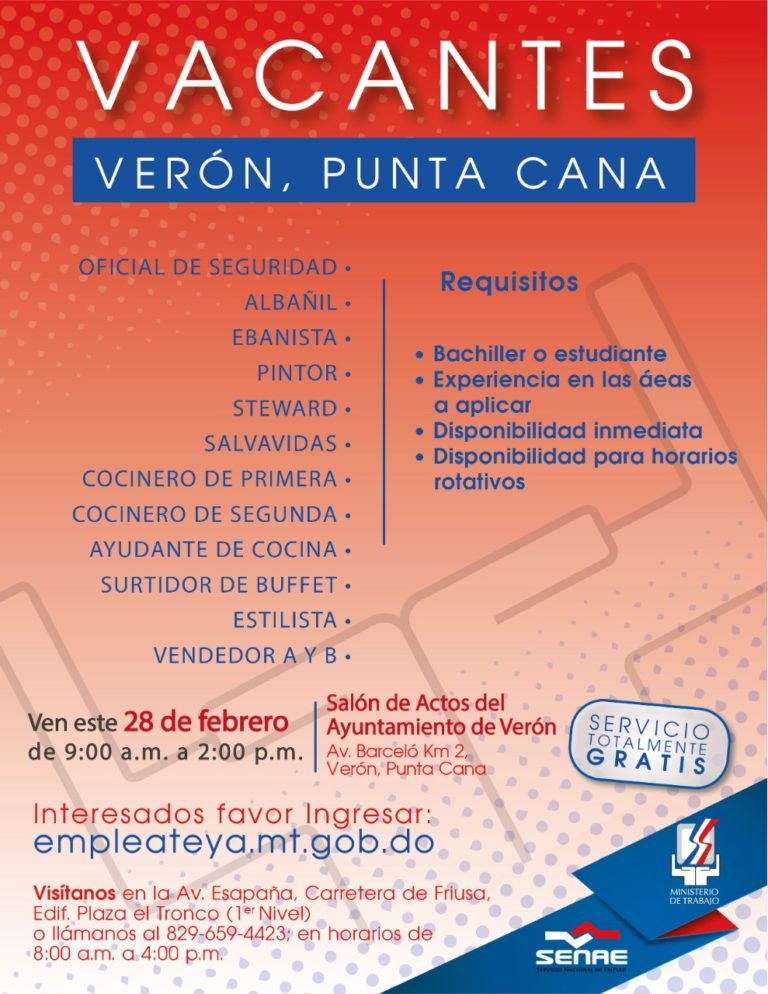 Ministerio de Trabajo invita a Jornada de Empleo en Punta Cana