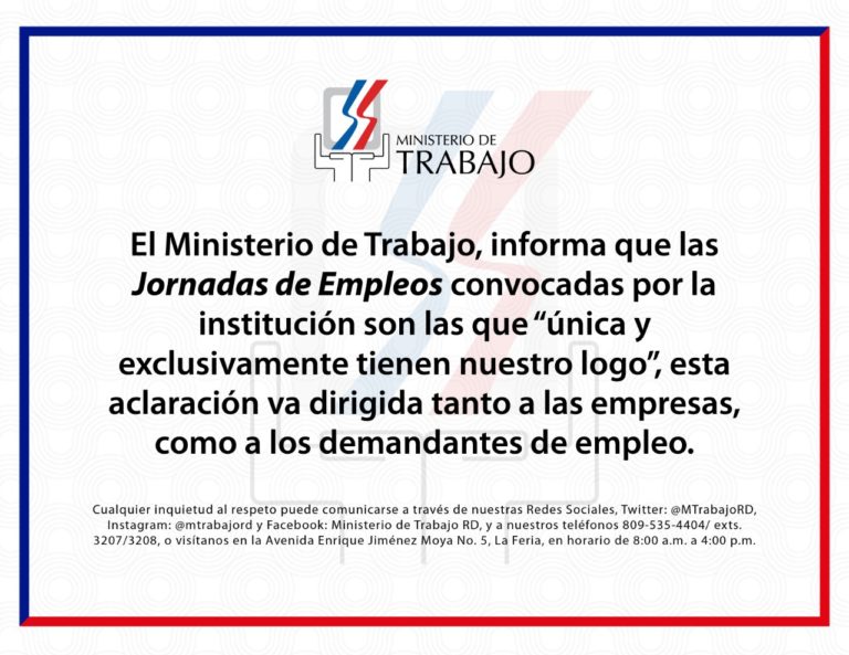 “Logo institucional del Ministerio de Trabajo es que “identifica”  jornadas de empleos convocadas por el SENAE