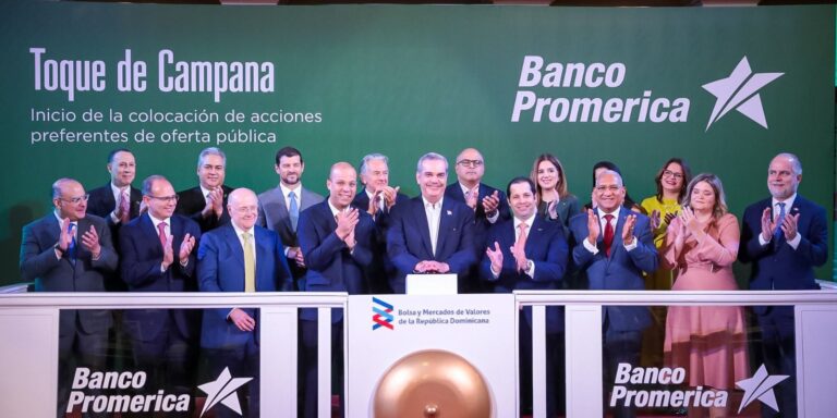 Presidente Abinader da campanazo y oficializa la apertura de colocación de la primera oferta pública de acciones preferentes de Banco Promerica