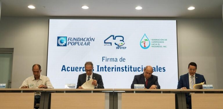 Fundación Popular, INFOTEP y campesinos de Blanco firman acuerdo