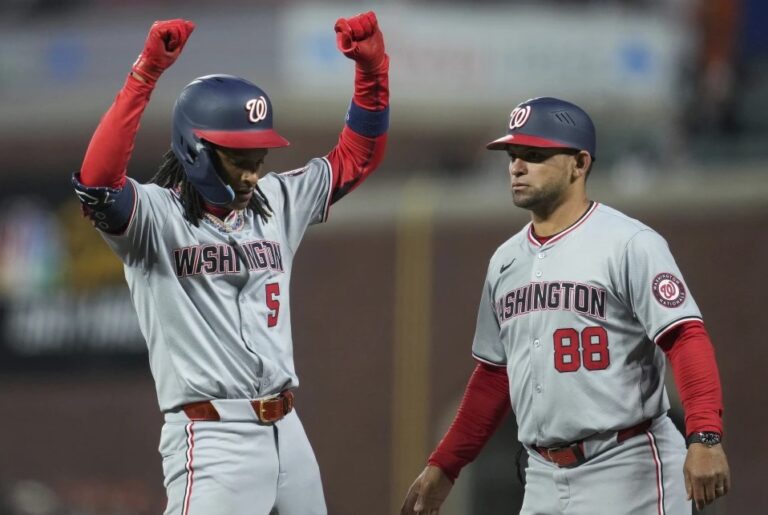 Jonrón de Abrams empuja 3; Nacionales se imponen 5-3 a Gigantes