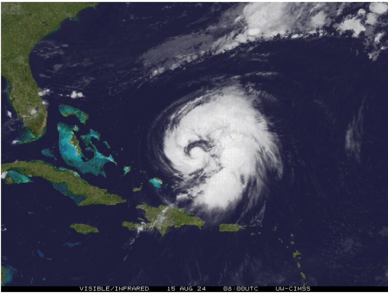 INDOMET informa que el huracán Ernesto continúa alejándose sobre aguas del atlántico norte