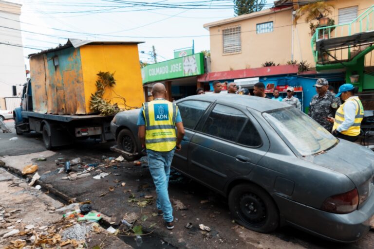 Alcaldía del Distrito Nacional recupera espacios públicos y retira chatarras en Manganagua